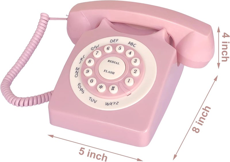 TelPal Retro Corded Landline Phone, Classic Vintage Old Fashion Telephone for Home & Office, Wired Home Phone Gift for Seniors - Image 4